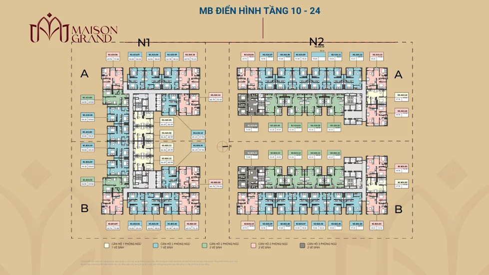 Mặt bằng tầng 10-24