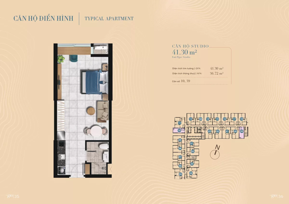 Mặt Bằng Căn Hộ Studio